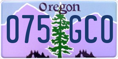 OR license plate 075GCO