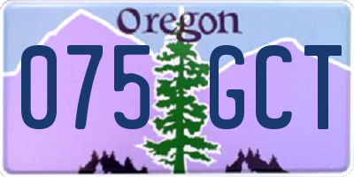 OR license plate 075GCT