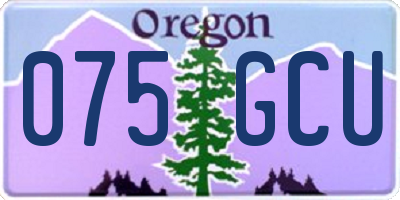 OR license plate 075GCU