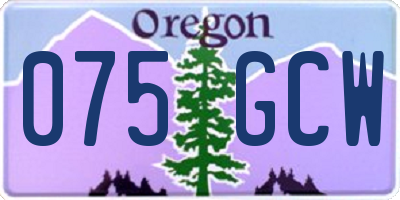 OR license plate 075GCW