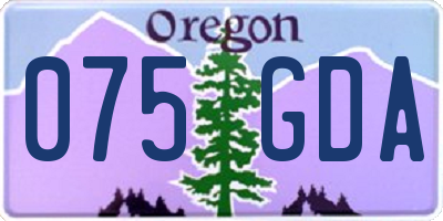 OR license plate 075GDA