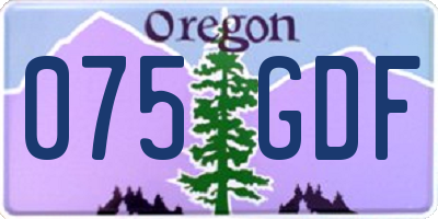 OR license plate 075GDF