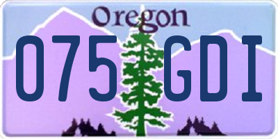 OR license plate 075GDI