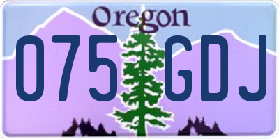 OR license plate 075GDJ