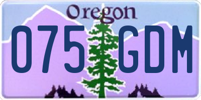 OR license plate 075GDM