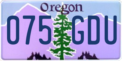 OR license plate 075GDU