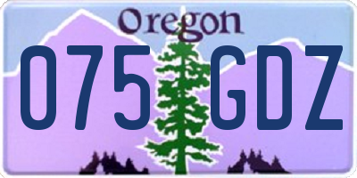 OR license plate 075GDZ