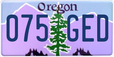 OR license plate 075GED