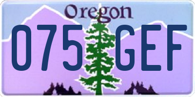 OR license plate 075GEF