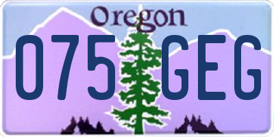 OR license plate 075GEG