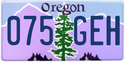 OR license plate 075GEH