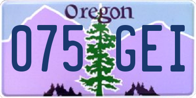 OR license plate 075GEI