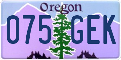 OR license plate 075GEK