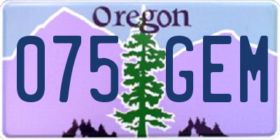 OR license plate 075GEM