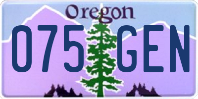 OR license plate 075GEN