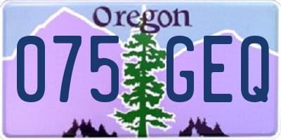 OR license plate 075GEQ