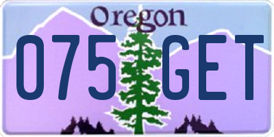 OR license plate 075GET
