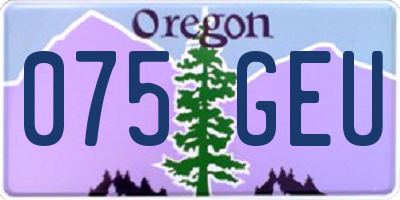 OR license plate 075GEU