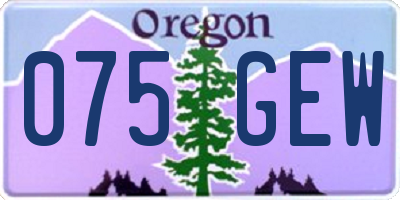 OR license plate 075GEW