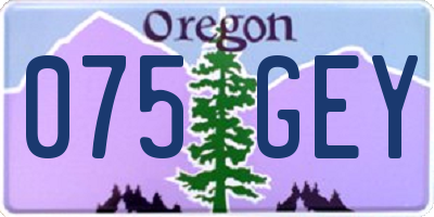 OR license plate 075GEY