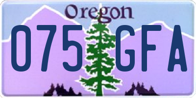 OR license plate 075GFA