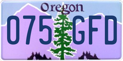 OR license plate 075GFD