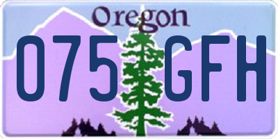 OR license plate 075GFH