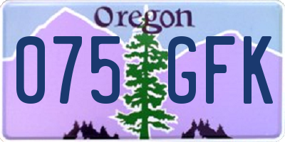 OR license plate 075GFK