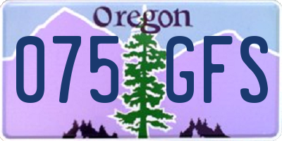 OR license plate 075GFS