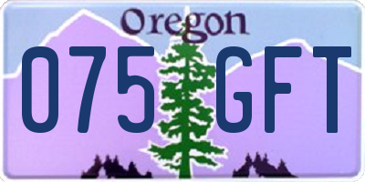 OR license plate 075GFT