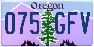 OR license plate 075GFV