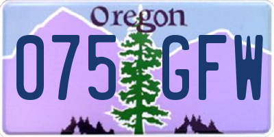 OR license plate 075GFW