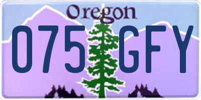 OR license plate 075GFY