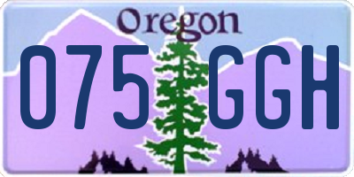 OR license plate 075GGH