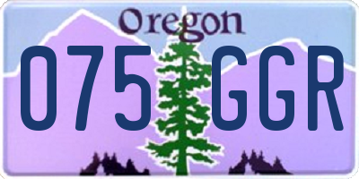 OR license plate 075GGR