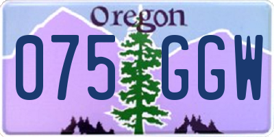 OR license plate 075GGW