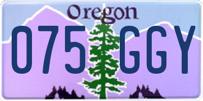 OR license plate 075GGY