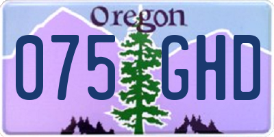 OR license plate 075GHD