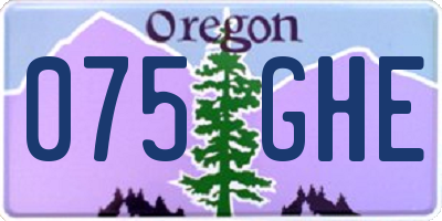 OR license plate 075GHE
