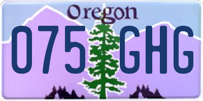 OR license plate 075GHG