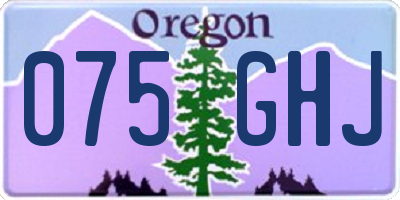 OR license plate 075GHJ