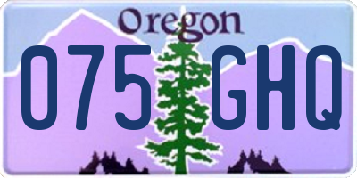 OR license plate 075GHQ