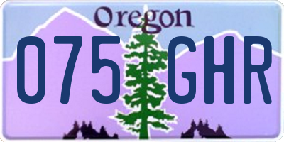 OR license plate 075GHR
