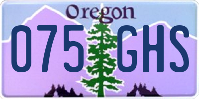 OR license plate 075GHS