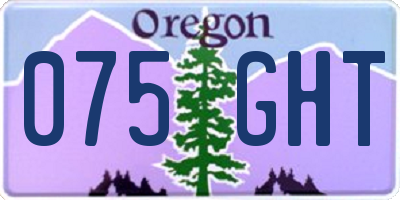OR license plate 075GHT
