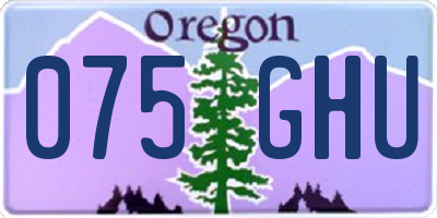 OR license plate 075GHU
