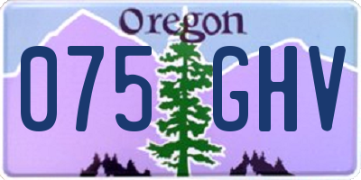 OR license plate 075GHV