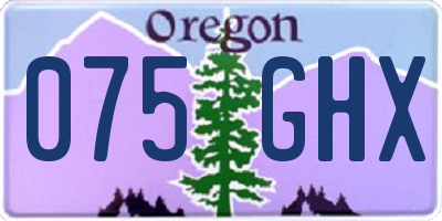OR license plate 075GHX