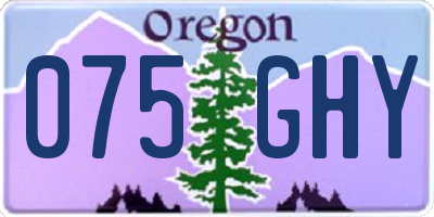 OR license plate 075GHY