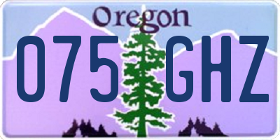 OR license plate 075GHZ